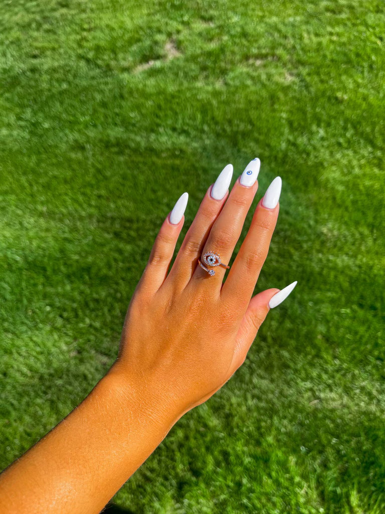 Crystal Evil Eye Ring