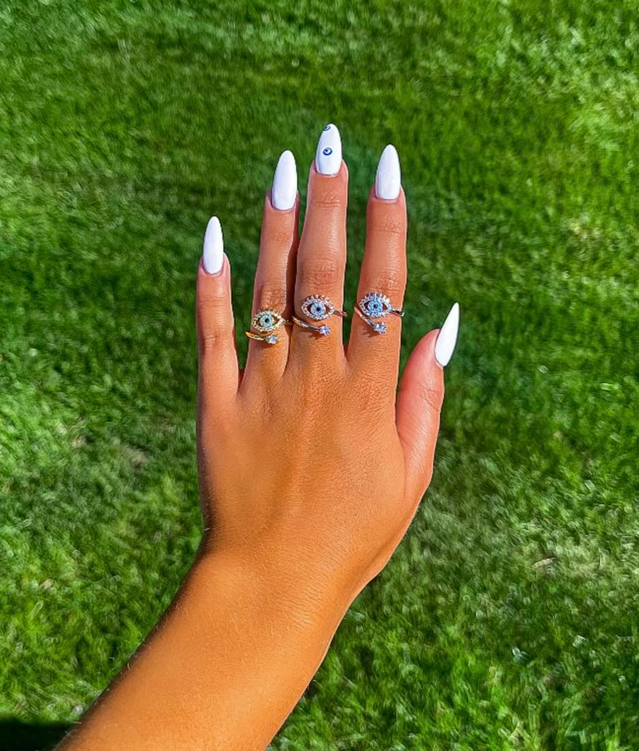 Crystal Evil Eye Ring