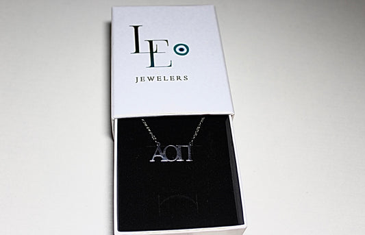 ALPHA OMICRON PI STERLING SILVER PENDANT
