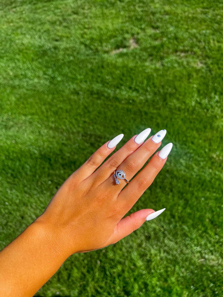 Crystal Evil Eye Ring