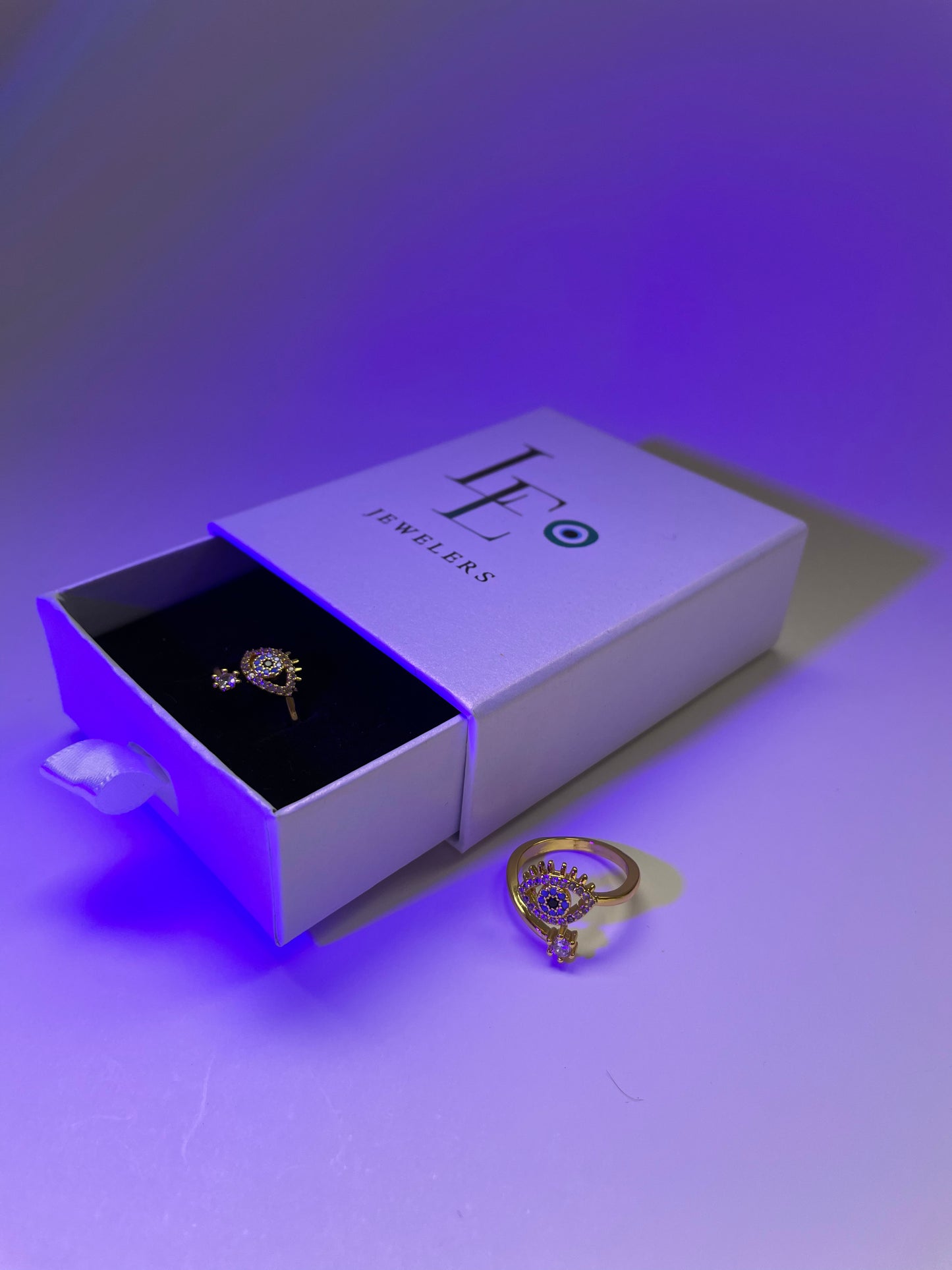 Crystal Evil Eye Ring