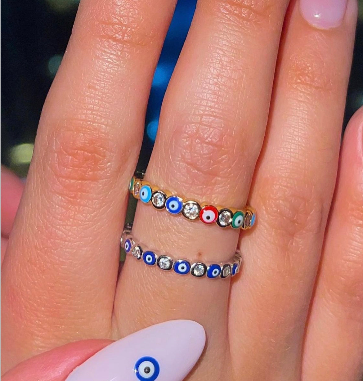 Multicolored Lucky Eye Ring